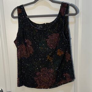 J Kara Multicolor Sequin Embellished Women's Blouse Vintage Size XL